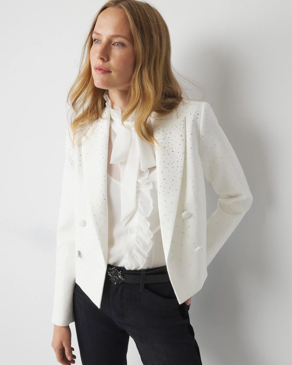 WHBM® Cropped Embellished Blazer White House Black Market